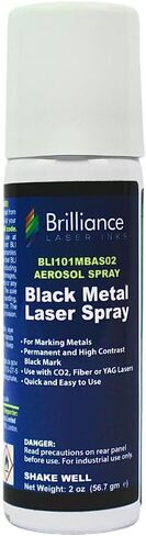 Brilliance Laser Inks 2 Oz Aerosol Black Laser Marking Spray for High Contrast Metal Marks | Permanent and Durable Metals Ink for Fiber, YAG, Diode, and CO2 Laser Engraver in Kuwait