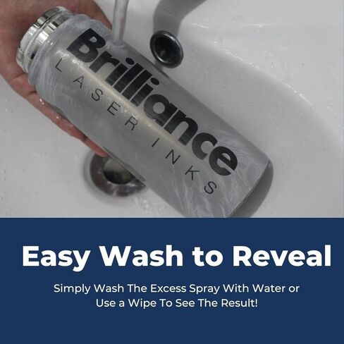 Brilliance Laser Inks 2 Oz Aerosol Black Laser Marking Spray for High Contrast Metal Marks | Permanent and Durable Metals Ink for Fiber, YAG, Diode, and CO2 Laser Engraver in Kuwait