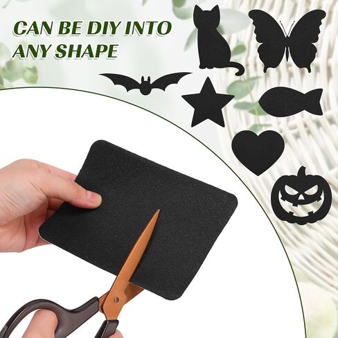 SmoothNovelty 100 قطعة من الحديد على الرقع مقاس 3.7 × 4.9 بوصة من قماش الدنيم للجينز من الداخل إلى الخارج، أقوى غراء لتزيين القماش المتين، طقم رقعة إصلاح قطنية لإصلاح الملابس والسراويل، أسود in Kuwait