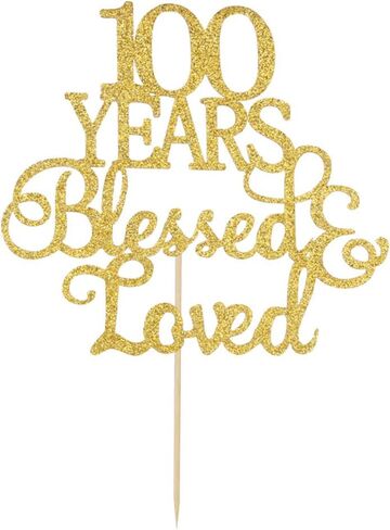 غلاف ذهبي لامع ل100 عام للكيك من أعلى الكعكة المباركة والحبيبة، عيد ميلاد 100، مستلزمات تزيين حفلات الزواج في الأعياد السنوية... in Kuwait