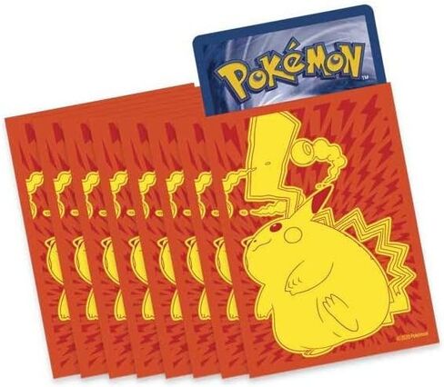 Pokemon Pikachu Gigamax Vmax - Card Sleeves - Pack of 65 - Vivid Voltage Elite Trainer Box Exclusive in Saudi Arabia