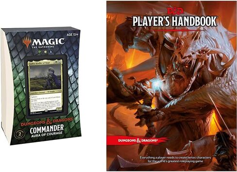 حزمة من 1 AFR Aura of Courage MTG Commander Deck + 1 دليل لاعب Dungeons & Dragons (D&D Core Rulebook) in Kuwait