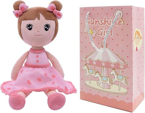Conzy Stuffed Baby Doll Gifts for Girl 44CM Super Soft Buddy Cuddly Baby Girl Plush Toy Gifts wtih Gift Bag 17.3 Inches in Standing (Pink) in Kuwait