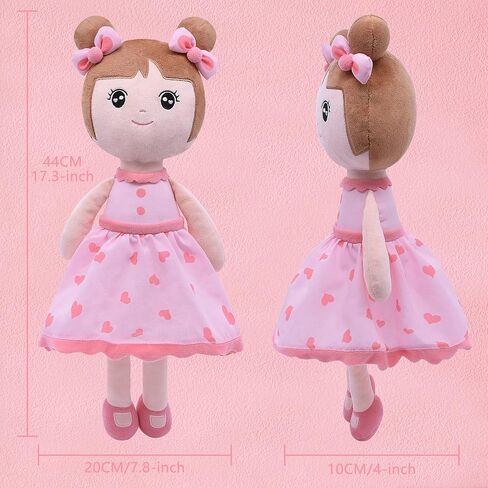 Conzy Stuffed Baby Doll Gifts for Girl 44CM Super Soft Buddy Cuddly Baby Girl Plush Toy Gifts wtih Gift Bag 17.3 Inches in Standing (Pink) in Kuwait