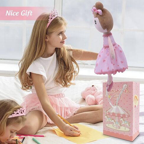 Conzy Stuffed Baby Doll Gifts for Girl 44CM Super Soft Buddy Cuddly Baby Girl Plush Toy Gifts wtih Gift Bag 17.3 Inches in Standing (Pink) in Kuwait