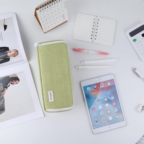 iSuperb Multi Compartments Pencil Case 3 Zippers Pencil Pouch Pen Case Bag Organizer Square Grid for Kids Teen Child Student School Supplies Cosmetic Bags (Black) in Kuwait