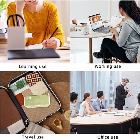 iSuperb Multi Compartments Pencil Case 3 Zippers Pencil Pouch Pen Case Bag Organizer Square Grid for Kids Teen Child Student School Supplies Cosmetic Bags (Black) in Kuwait