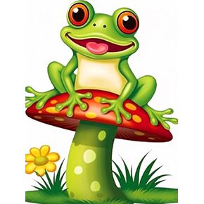 Jungobiu 5D الماس مجموعات الطلاء الضفدع، DIY الماس الفن الحيوان الفطر مجموعات الطلاء مع الماس الحفر الكامل جولة الكريستال حجر الراين التطريز المستخدمة للمنزل مكتب الجدار الديكور 12X16 بوصة in Kuwait