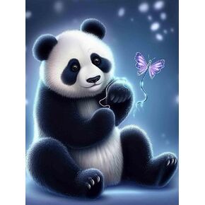 Jungobiu 5D الماس اللوحة مجموعات الباندا، DIY الماس الفن الحيوان مجموعات الطلاء مع الماس الحفر الكامل جولة حجر الراين الكريستال والتطريز للمنزل مكتب الجدار الديكور 12X16 بوصة in Kuwait