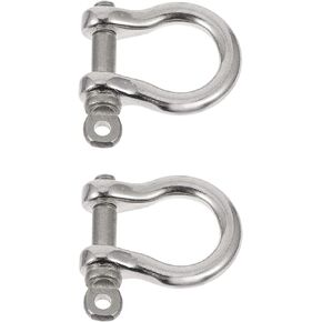 EXCEART Brass Keychain D- Rings Screw D- Rings Pet Collar D- Ring Screw in Shackle Semicircle D Ring Keyring D- Ring for DIY Leather Craft Accessories in Shackle Horseshoe Chain Purse