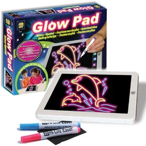 AMAV Glow Pad - لوحة رسم محمولة عالية التقنية للأطفال بحجم الكمبيوتر اللوحي مع 7 أضواء ملونة وامضة متبادلة. لوحة تلوين مضيئة للأطفال، مجموعة الفنون والحرف اليدوية in Kuwait