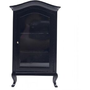 Kutusaky 1:12 رف كتب مصغر و8 قطع كتب بيت الدمى لتزيين رف بيت الدمى والكتب الصغيرة ملحقات الأثاث الخشبي لديكور بيت الدمية (أسود) in Kuwait