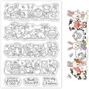 INFUNLY Dahlia Stamp Set Flower Rubber Stamps for Crafting Clear Rubber Stamps Card Making Supplies for Scrapbooking Decoration