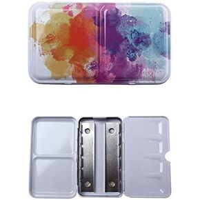 Aliotech Travel Artist Empty Watercolor Tins Box Palette Paint Case,Small Colorful Tin with 12 Pcs Half Pans (Colorful) in Kuwait
