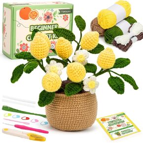 Karsspor Crochet Kit for Beginners - Lemon Crochet Set, Beginner Crochet Kit for Adults with Step-by-Step Instructions and Video Tutorials, Complete Crochet Starter Kit (Patent Product) in Kuwait