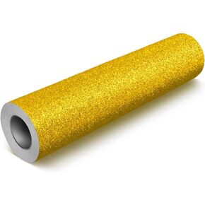 VViViD Glitter Gold DECO65 Permanent Adhesive Craft Vinyl 1 Foot x 6 Feet Roll