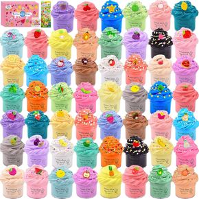 54 Pack Mini Butter Slime Kit for Girls Boys, Scented Fruit Party Favors, Soft and Non-Sticky, Stress Relief Putty Toys Kids，Educational in Kuwait
