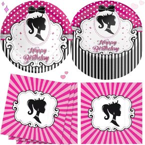 اف زد ار ليجيند مناديل ورقية للحفلات بطابع الاميرة بيبي برينسيس للاستعمال مرة واحدة مقاس 7 انش، مناديل ورقية مقاس 6.5 انش، لوازم حفلات عيد ميلاد سعيد لتزيين 25 ضيف in Kuwait