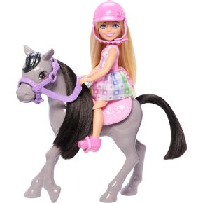 Barbie Chelsea Doll & Horse Toy Set, Includes Helmet Accessory & Saddle, Doll Bends at Knees to “Ride" Gray Pony in Saudi Arabia