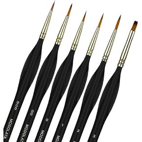 مجموعة فرش الطلاء من ديتايل موديل- 6 قطع من فرش الطلاء المصغر للأكريليك، ألوان مائية - مجموعات الطائرات، سيراميك، نموذج بلاستيكي، وارهامر 40 كيلو in Kuwait