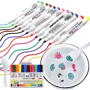 Magical Floating Water Painting Pen, Magical Floating Ink Pen , Doodle Water Floating Pen, Water Writing Mat Pen Doodle Pen Set for Kids Adult Gift (12PCS) in Saudi Arabia