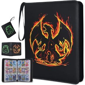 AMANSS Card Binder for transaction Cards, 9 Pockets Up to 900 Cards Binder Compatible with game Trading Cards, MTG Cards, Portable Waterproof Card Storage Bag with Sleeves for Game Cards Collection in Saudi Arabia