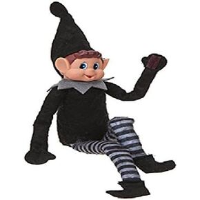 Elves Behavin Badly 12" Bendable Poseable Elf with Vinyl Head - Christmas Accessory (Black Boy Elf)