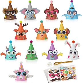 قبعات الحفلات وحفلات أعياد الميلاد والفنون والحرف اليدوية للأطفال اصنع دمية الوحش ورق المرح قبعة الحفلات مستلزمات الألعاب ملصقات الوجه هدايا لعيد الميلاد المجيد ديكورات السنة الجديدة in Kuwait