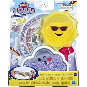 Play-Doh Foam Confetti Mixing Kit, Scented Tactile Toy for Kids 4 Years and Up with Add-in Beads and Charms, Non-Toxic