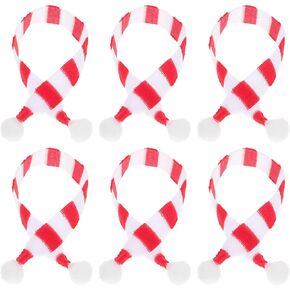 وشاح دمية صغير لزجاجة النبيذ، وشاح عنق مصغر للكريسماس، غطاء زجاجة نبيذ للكريسماس، 20 قطعة للحرف اليدوية واكسسوارات الشعر وصنع المجوهرات، احمر وابيض in Kuwait