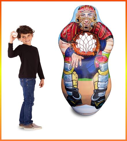 جهاز استقبال كرة القدم ImpiriLux قابل للنفخ بطول 5 أقدام مزدوج الجوانب ومجموعة مدرب البيسبول لصيد الهدف | تتضمن واحدة قابلة للنفخ على الوجهين، و2 كرة قدم قطيفة، و2 كرة بيسبول قطيفة in Kuwait