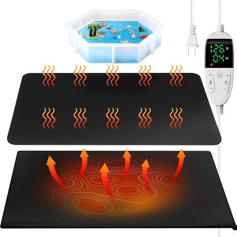 Resin Heating Mat, Fast Resin Curing Machine with Timer and Silicone Mat, Large Drying Pad for Perfect Resin Results - Quick Drying for DIY Epoxy Resin, Resin Molds, Silicone Molds - Resin Kit in Kuwait