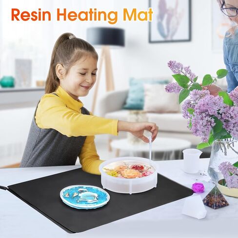 Resin Heating Mat, Fast Resin Curing Machine with Timer and Silicone Mat, Large Drying Pad for Perfect Resin Results - Quick Drying for DIY Epoxy Resin, Resin Molds, Silicone Molds - Resin Kit in Kuwait