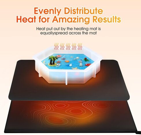 Resin Heating Mat, Fast Resin Curing Machine with Timer and Silicone Mat, Large Drying Pad for Perfect Resin Results - Quick Drying for DIY Epoxy Resin, Resin Molds, Silicone Molds - Resin Kit in Kuwait
