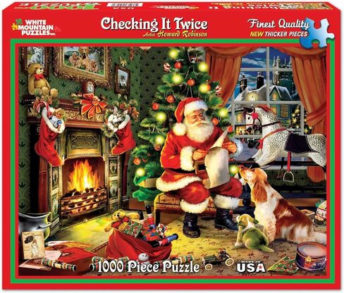 White Mountain Puzzles Checking It Twice - 1000 Piece Jigsaw Puzzle in Saudi Arabia