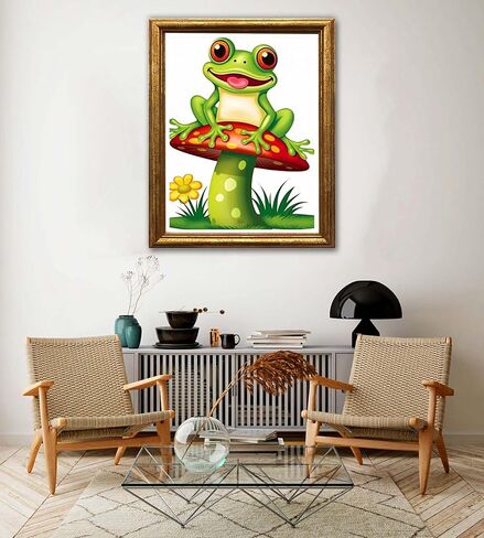 Jungobiu 5D الماس مجموعات الطلاء الضفدع، DIY الماس الفن الحيوان الفطر مجموعات الطلاء مع الماس الحفر الكامل جولة الكريستال حجر الراين التطريز المستخدمة للمنزل مكتب الجدار الديكور 12X16 بوصة in Kuwait