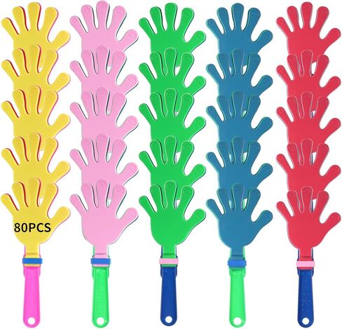 جويبي 80 قطعة من مشابك يدوية 7.5 انش من البلاستيك لصانعة الضوضاء للتشجيع، لوازم العاب الحفلات، صانعة الضوضاء، للاجتماعات الرياضية والشركات والمهرجانات والحفلات الموسيقية واعياد الميلاد in Kuwait