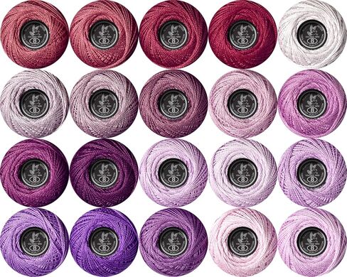 Soft 20 Colors Classic Crochet Thread 20 Pack Dark Violet Gradient in Kuwait