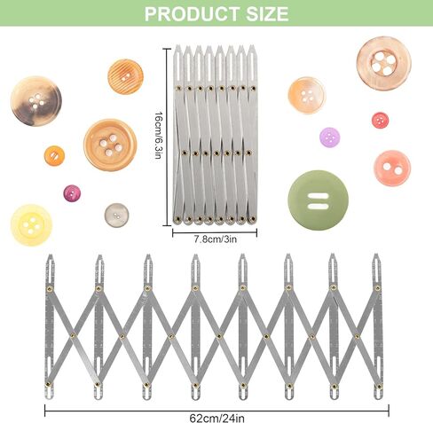 مقياس خياطة قابل للتوسيع من الالومنيوم، زر دليل المساحة، مقسم للمساحة، جهاز تباعد الازرار، اداة خياطة لثقوب الازرار، الستائر، الحرف اليدوية in Kuwait