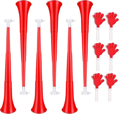 Sotiff 12 قطعة من بوق الاستاد القابل للطي ومصفق اليد 24 بوصة Vuvuzela Horn Blow Horn البلاستيك البوق الهتاف المصفقون صانعو الضوضاء للأحداث الرياضية وألعاب التخرج والحفلات الرياضية المدرسية (أزرق) in Saudi Arabia