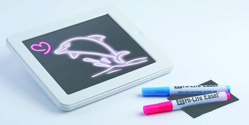 AMAV Glow Pad - لوحة رسم محمولة عالية التقنية للأطفال بحجم الكمبيوتر اللوحي مع 7 أضواء ملونة وامضة متبادلة. لوحة تلوين مضيئة للأطفال، مجموعة الفنون والحرف اليدوية in Kuwait