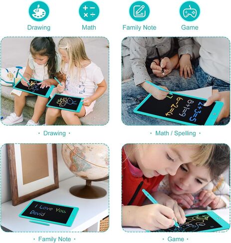 تابلت كتابة LCD من Euadalia للأطفال، لوحة رسم ملونة للأطفال الصغار مقاس 10.5 بوصة، لوحة رسم سحرية قابلة للمسح، هدية عيد ميلاد تعليمية، ألعاب تعليمية للأطفال من عمر 3 4 5 6 سنوات (برتقالي) in Kuwait