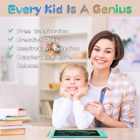 تابلت كتابة LCD من Euadalia للأطفال، لوحة رسم ملونة للأطفال الصغار مقاس 10.5 بوصة، لوحة رسم سحرية قابلة للمسح، هدية عيد ميلاد تعليمية، ألعاب تعليمية للأطفال من عمر 3 4 5 6 سنوات (برتقالي) in Kuwait