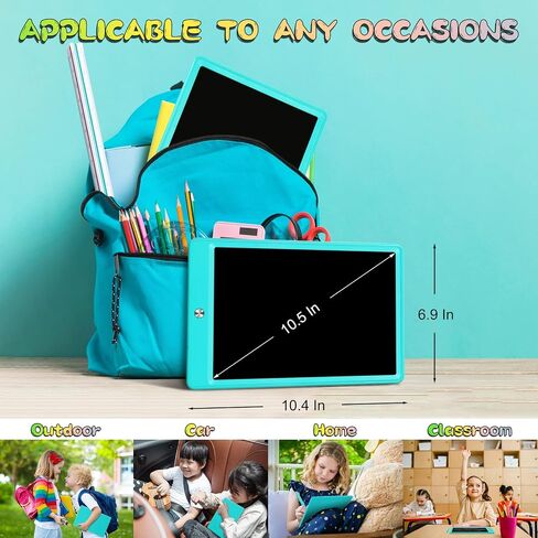تابلت كتابة LCD من Euadalia للأطفال، لوحة رسم ملونة للأطفال الصغار مقاس 10.5 بوصة، لوحة رسم سحرية قابلة للمسح، هدية عيد ميلاد تعليمية، ألعاب تعليمية للأطفال من عمر 3 4 5 6 سنوات (برتقالي) in Kuwait