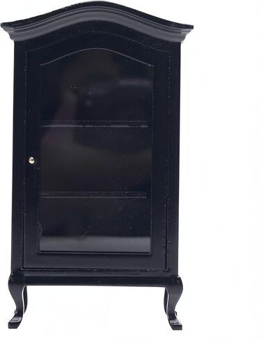 Kutusaky 1:12 رف كتب مصغر و8 قطع كتب بيت الدمى لتزيين رف بيت الدمى والكتب الصغيرة ملحقات الأثاث الخشبي لديكور بيت الدمية (أسود) in Kuwait