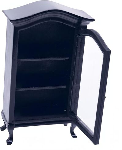 Kutusaky 1:12 رف كتب مصغر و8 قطع كتب بيت الدمى لتزيين رف بيت الدمى والكتب الصغيرة ملحقات الأثاث الخشبي لديكور بيت الدمية (أسود) in Kuwait