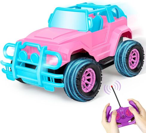 Ynybusi سيارة التحكم عن بعد RC سيارات السباق، 1:20 مقياس التحكم عن بعد شاحنة الوحش، 2.4 جيجا هرتز LED ضوء الطرق الوعرة Rc سيارات، لعبة سيارات هدية للأطفال الأولاد الفتيات 6 7 8 9 10 سنوات (#Purple) in Kuwait