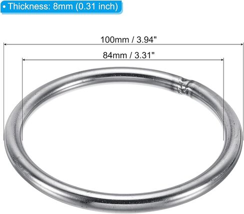 PATIKIL 34mm Metal O Rings, 8 Pack 304 Stainless Steel Round Rings for Hardware Bags Belts Hanging Baskets DIY Craft Supplies in Saudi Arabia