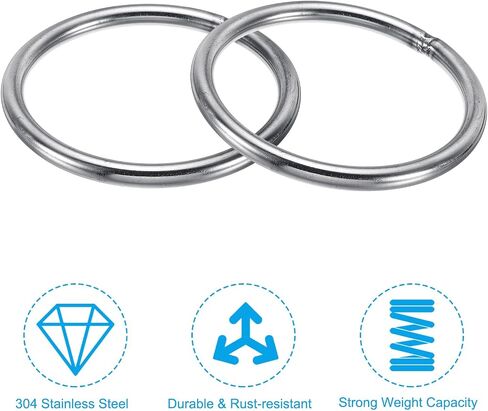 PATIKIL 34mm Metal O Rings, 8 Pack 304 Stainless Steel Round Rings for Hardware Bags Belts Hanging Baskets DIY Craft Supplies in Saudi Arabia