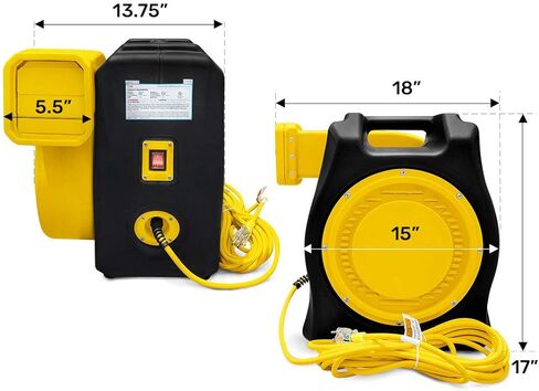 REH 2 HP Powerful Bounce House Blower Fan, 13Amp Draw Heavy-Duty Bounce House Blower Fan with 25 Foot Long Power Cord in Kuwait